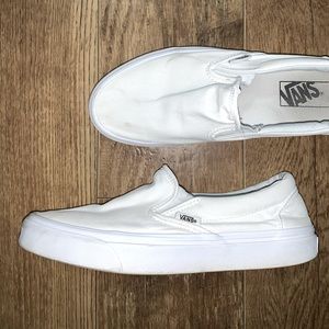 white slip on vans